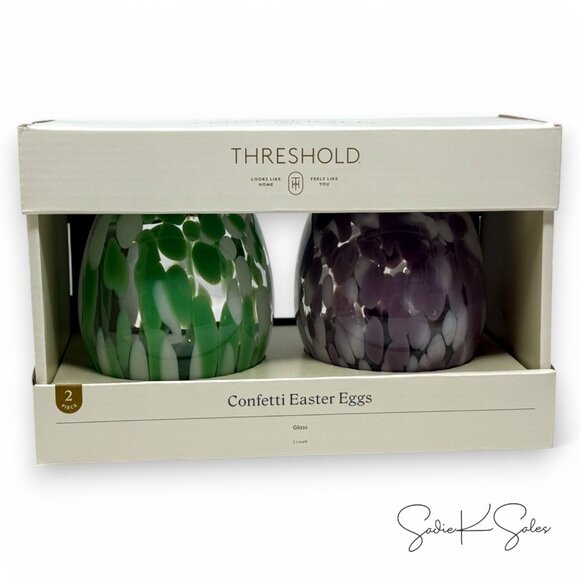 Threshold 2pk Confetti Glass Easter Eggs Green Purple - Target‎ 2025 - Picture 5 of 6
